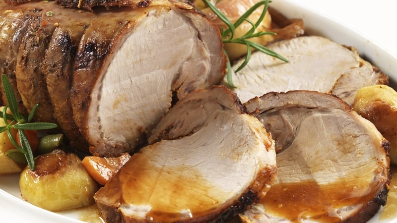 A delicious roast loin of pork with fennel seeds, chilli and garlic