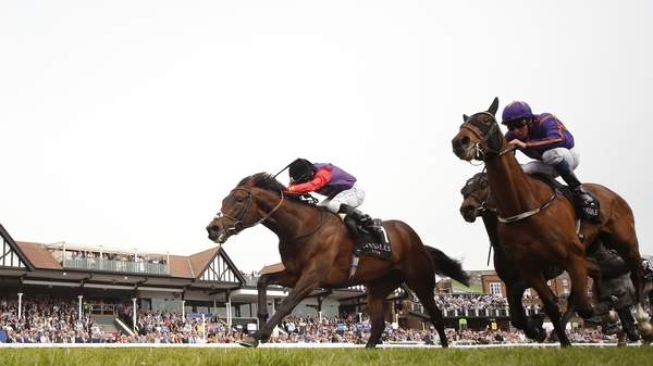 Ryan Moore riding Dartmouth (L)  held off the challenge of Wicklow Brave
