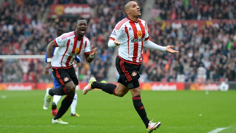 Wahbi Khazri of Sunderland celebrates scoring his team's first goal
