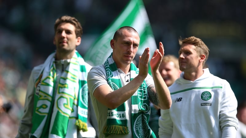 Scott Brown leads the Celtic celebrations