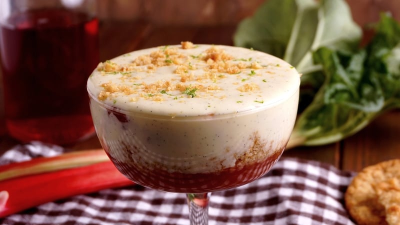 A delicious rhubarb trifle.