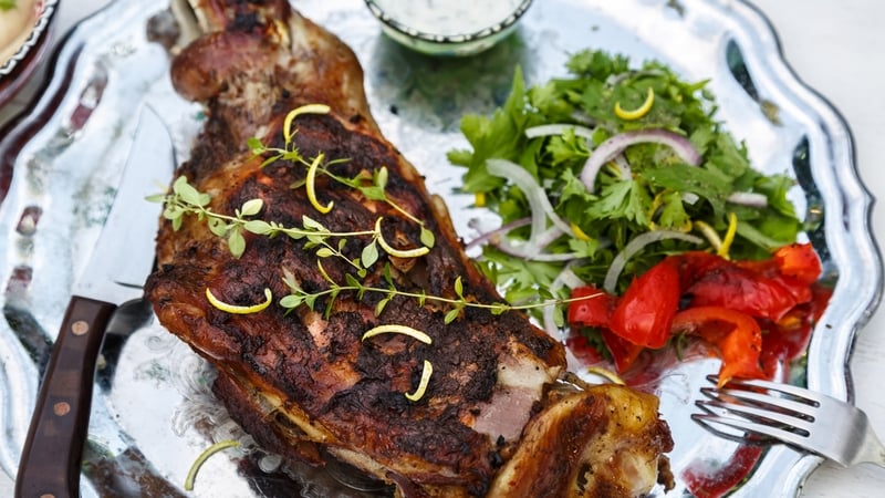 A delicious roast shoulder of lamb