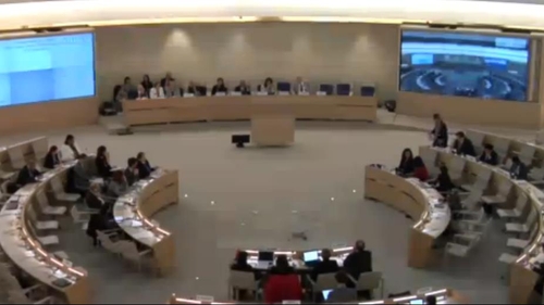 The United Nations hearing is taking place in Geneva