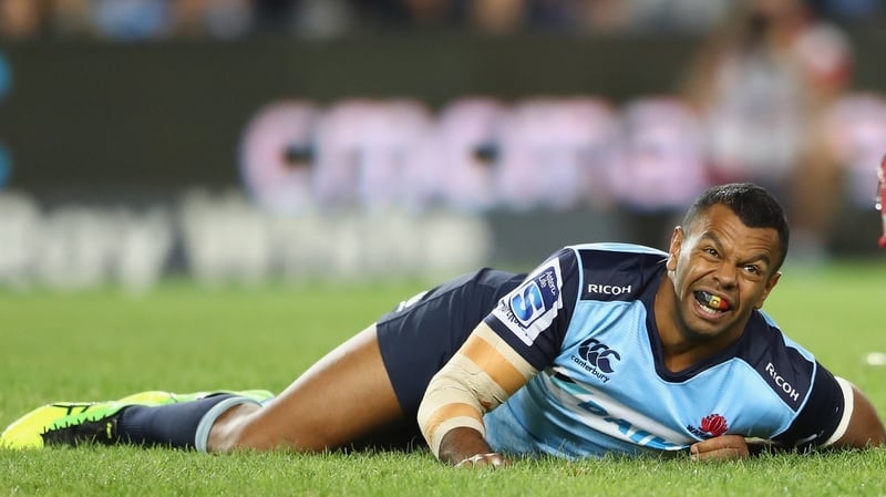 Kurtley Beale was carried off on a stretcher in the opening minute