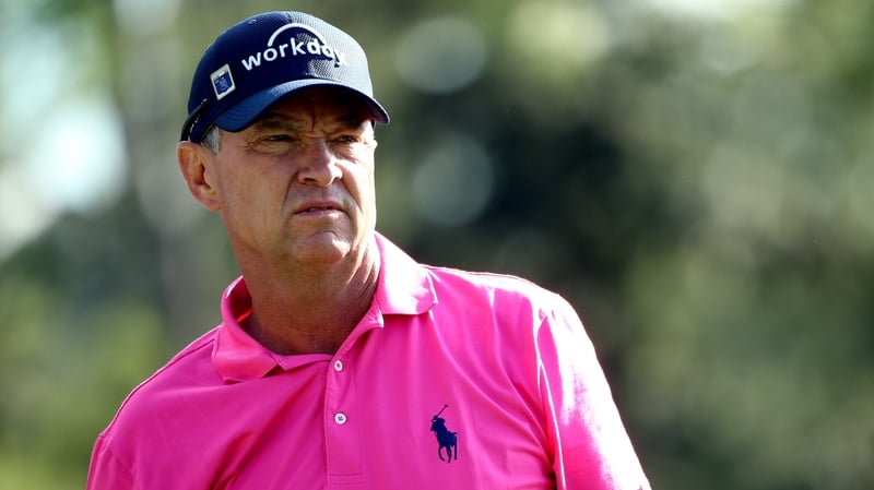 Love inspects one of his shots at the US Masters in Augusta this year