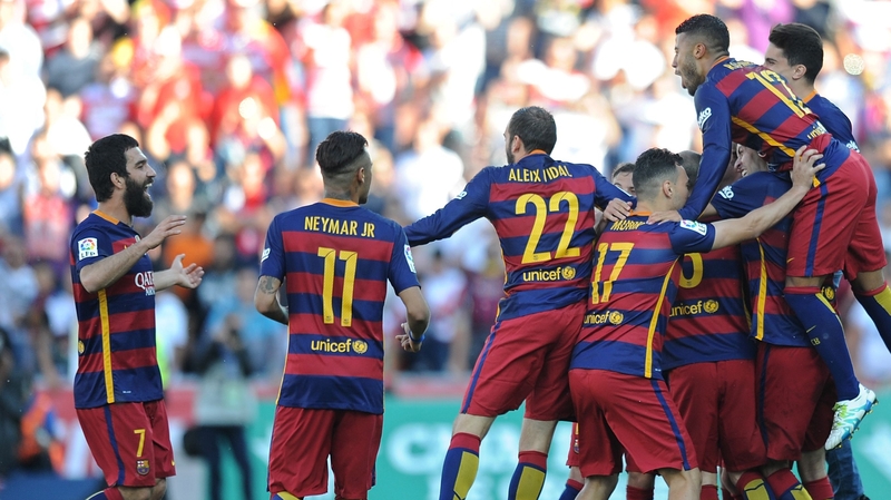 Barca celebrate their title win