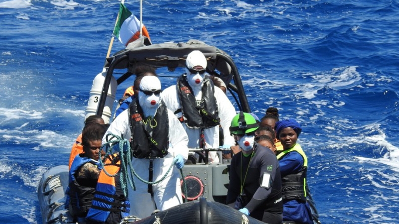 The LÉ Róisín rescued 107 men and 18 women (Pic: Defence Forces)