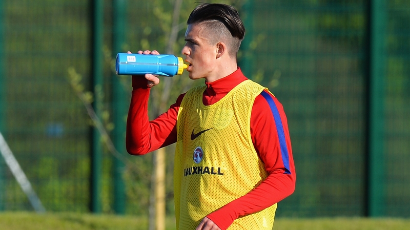 Jack Grealish in training with England Under-21s