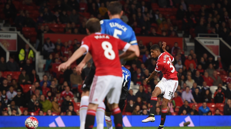 Marcus Rashford scores his eighth goal in 17 appearances for the Red Devils
