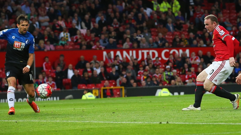 Wayne Rooney scoring against Bournemouth on Tuesday night