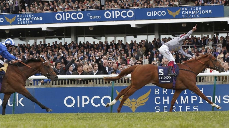 Galileo Gold crosses the line first at Newmarket last month