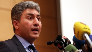 Egyptian Minister of Civil Aviation Sherif Fathy talks during his press conference in Cairo