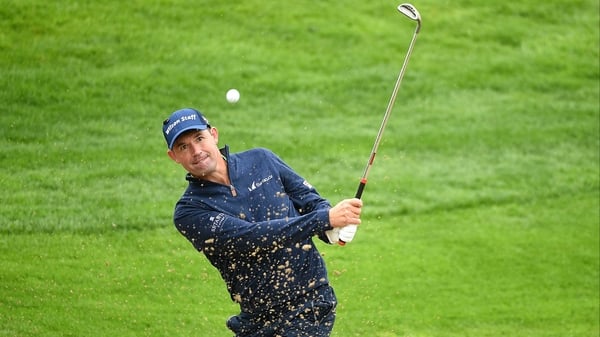 Padraig Harrington in action this morning at the K Club