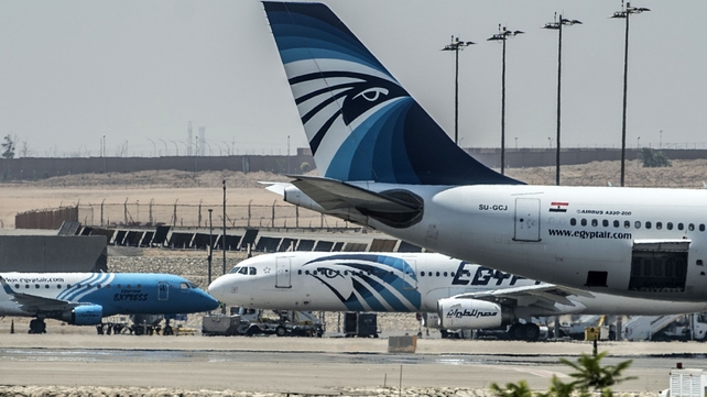 EgyptAir planes are seen on the tarmac at Cairo airport after an EgyptAir flight from Paris to Cairo vanished from radar