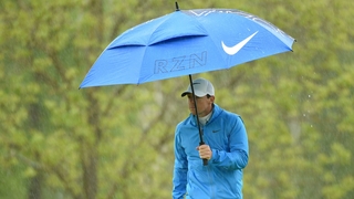 Play was delayed throughout the day at The K Club