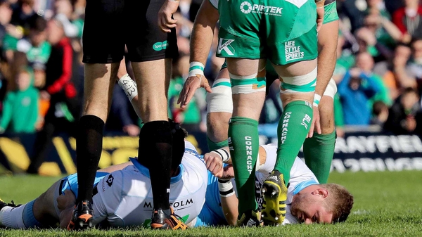 Finn Russell was injured in the first minute of Glasgow's Pro12 semi-final in Galway