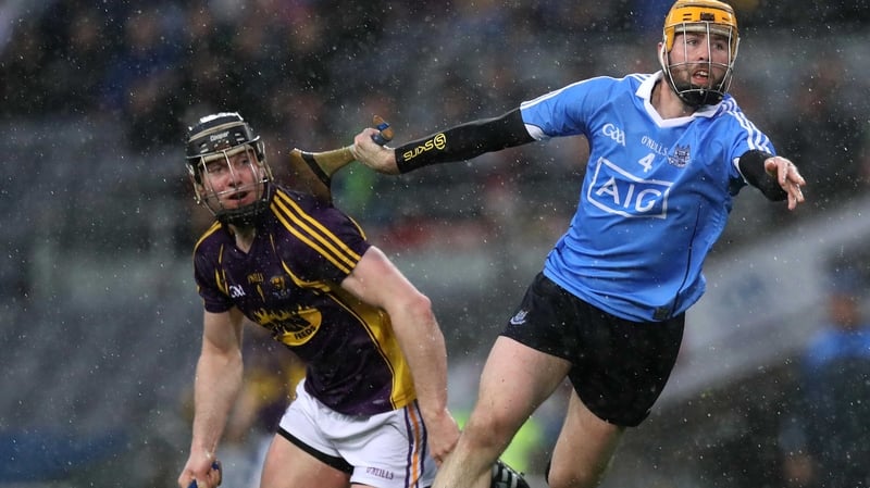 Leinster GAA Senior Hurling 
Dublin's Oisin Gough and Andrew Kenny of Wexford battle in the rain of Croke Park