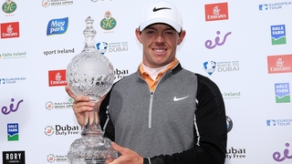 Rory McIlroy with the Irish Open trophy after securing his three-shot victory at The K Club