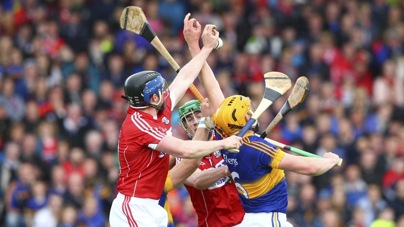 Cork’s Conor Lehane gathers the ball ahead of Tipperary’s Ronan Maher