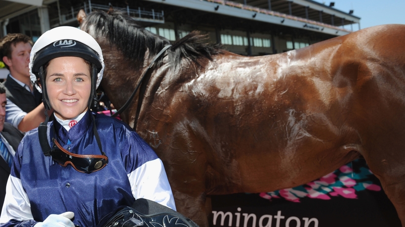 Michelle Payne was rushed to hospital with abdominal pains after her fall