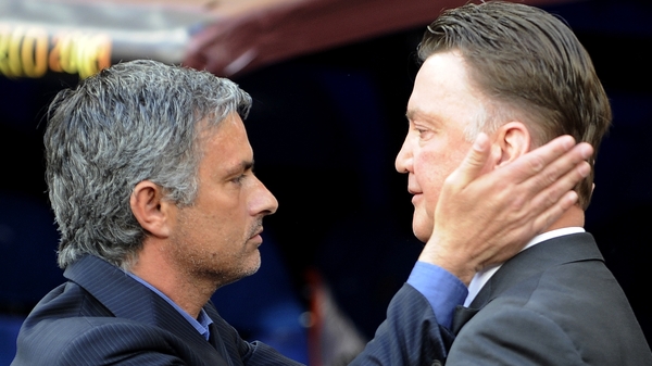 Jose Mourinho (L) succeeded Louis van Gaal