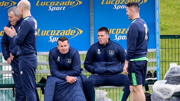 James McCarthy (R) sits out today's training session but Martin O'Neill has no fears over his thigh injury