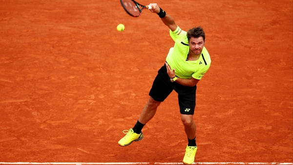 Stan Wawrinka serves during his second round win today