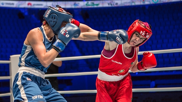 Kellie Harrington (R) has missed out on the chance of a European medal