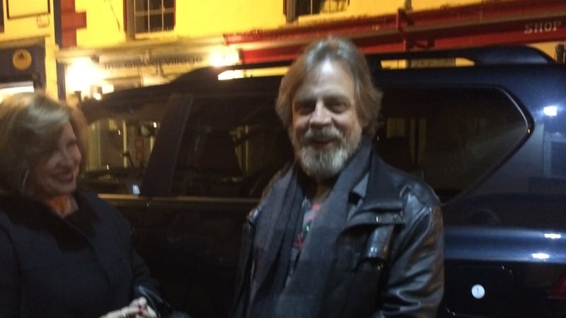 Mark Hamill outside Foxy John's in Dingle