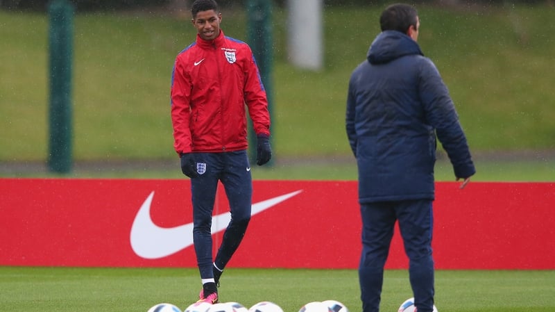 Marcus Rashford at England training