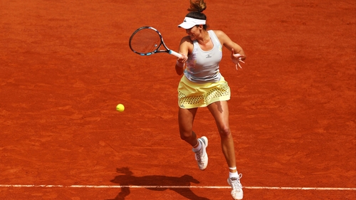Garbine Muguruza in action today