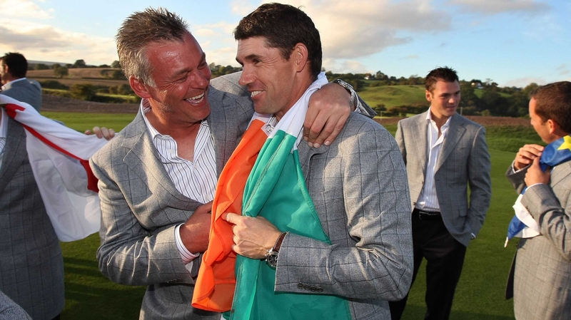 Darren Clarke (L) with Padraig Harrington