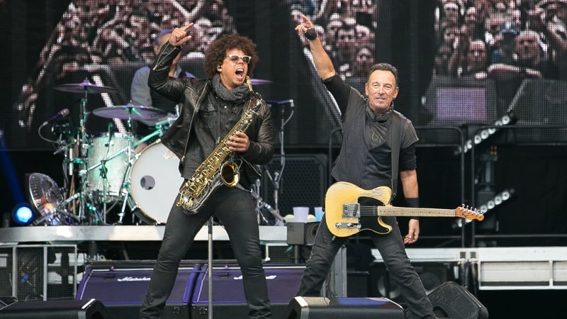 Garth who? Bruce on stage with Jake Clemons at Croke Park on Friday night