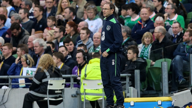 Martin O'Neill watches on from the sideline