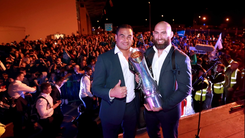 Pat Lam and Connacht captain John Muldoon meet their fans at Knock Airport