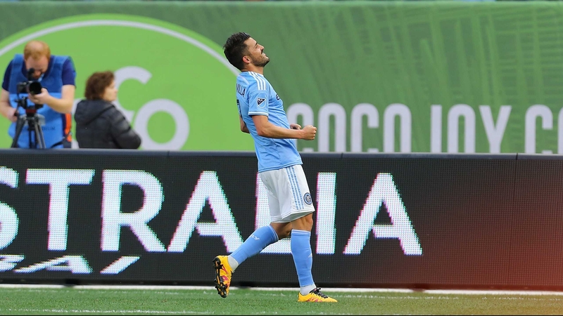 David Villa slipped while taking his spot kick