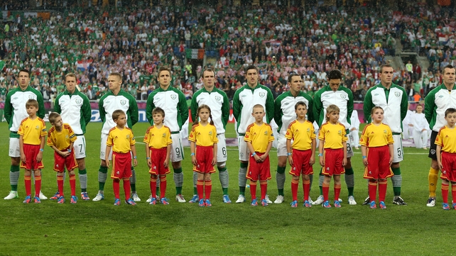 2012 - The Irish team line up before their opener against Croatia