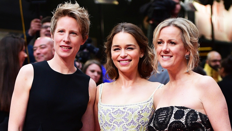 Director Thea Sharrock, actress Emilia Clarke and author Jojo Moyes
