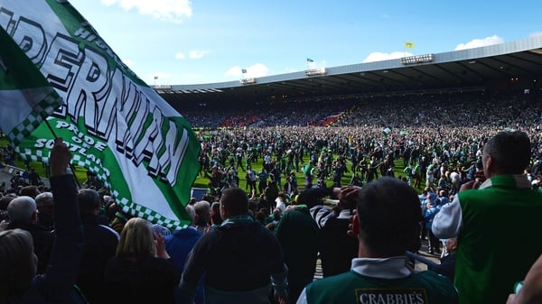 Some Hibernian fans invaded the pitch following their Scottish Cup triumph