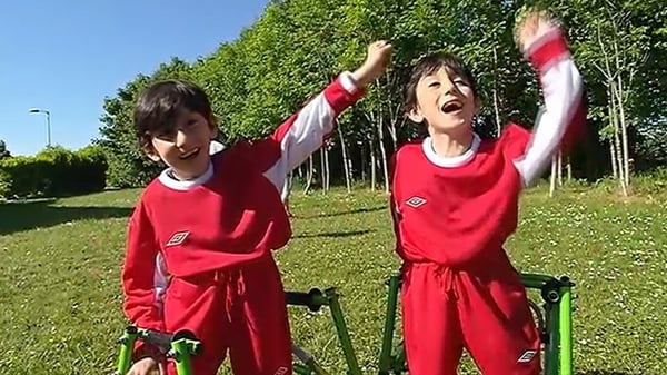 Benhaffaf twins official mascots at Ireland football friendly