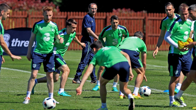 Martin O'Neill oversees training at Fota Island Resort today