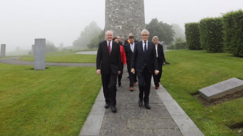 Martin McGuinness was on a tour of Flanders (Pic: @M_McGuinness_SF)
