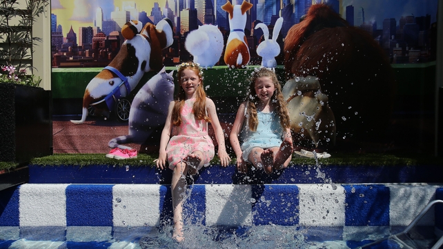 Rachel Woods (L) and Molly Hayes (R) enjoy the Secret Life of Pets garden