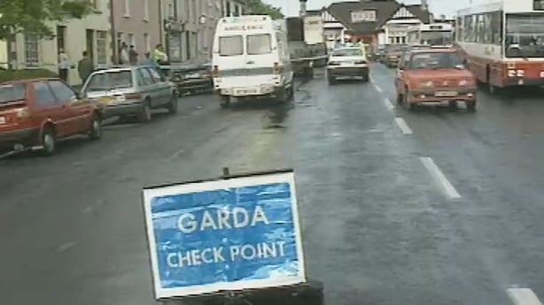 A Garda sign at the site of the Jerry McCabe shooting