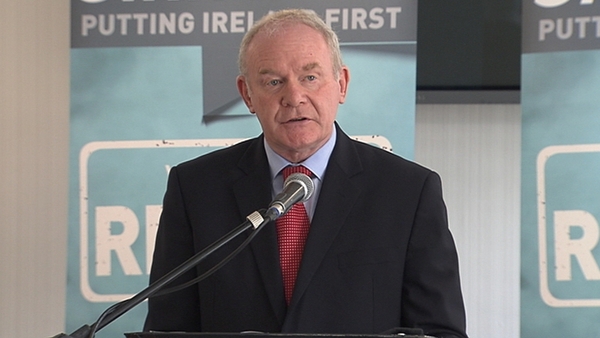 Martin McGuinness was speaking in Belfast