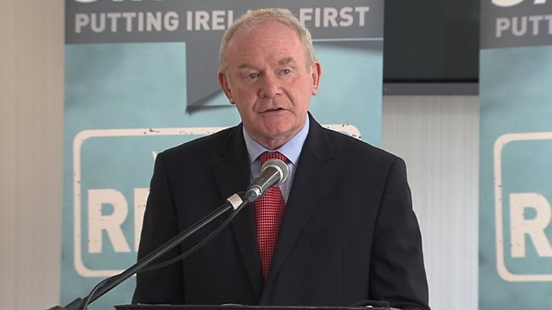 Martin McGuinness was speaking in Belfast