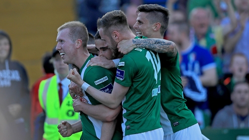 Stephen Dooley celebrates opening the scoring