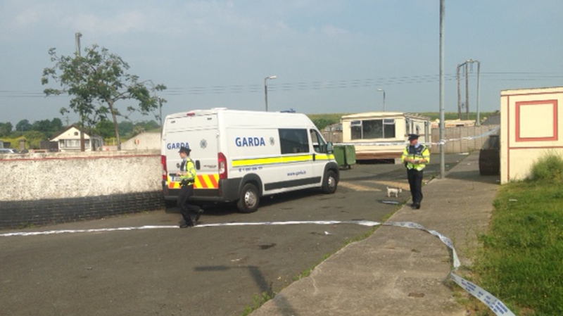 The scene remained sealed-off