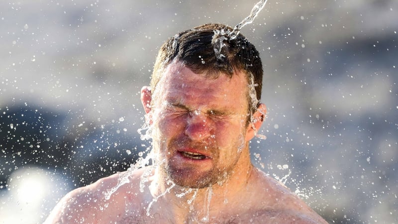Donnacha Ryan on the beach during the first day of the South African tour