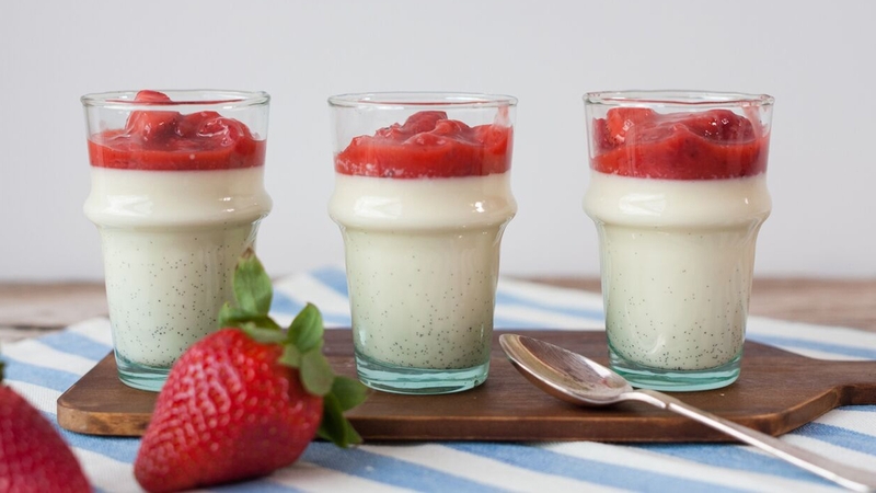 Strawberry Panna Cotta.